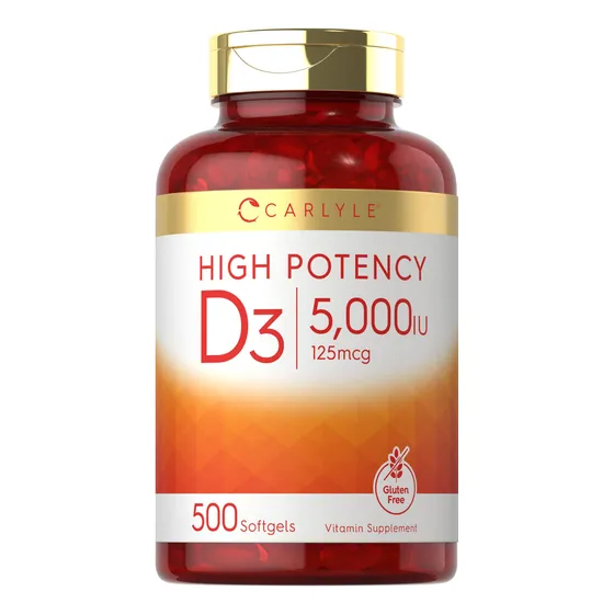 Suplemento Carlyle De Vitamina D3, 5000 Ui, Cápsulas Blandas