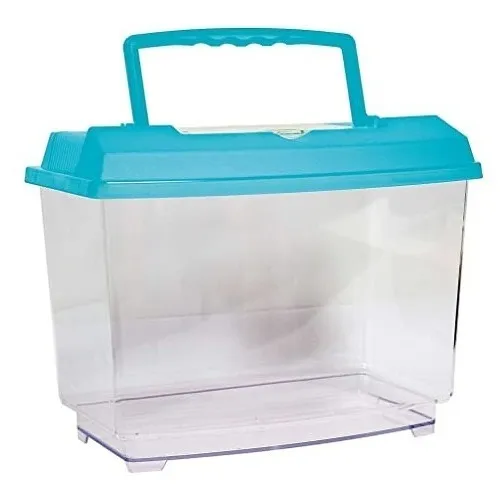 Acuario Acrilico Terrario Con Tapa Transporte Peces Reptiles