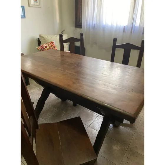 Mesa Algarrobo Con Sillas Oferta Por Mudanza! Marrón Oscuro