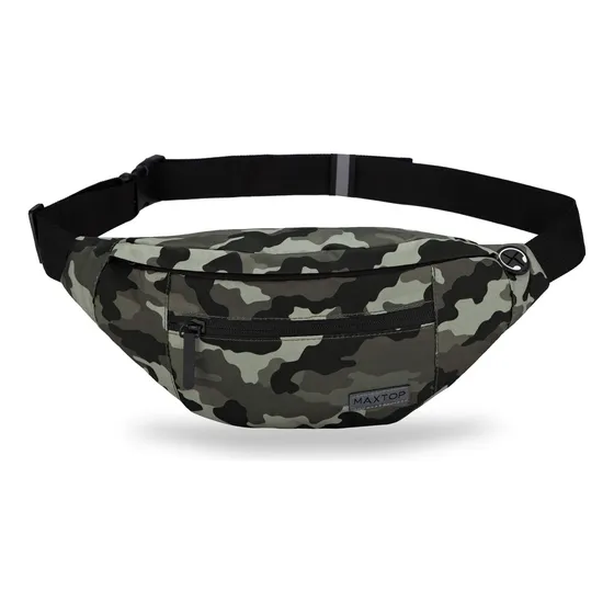 Bolso De Cintura Grande Para Viajes, Verde Camuflaje