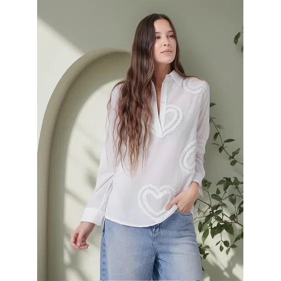 Camisola Premium Doble Corazon Bordada Gu2174 Arizona