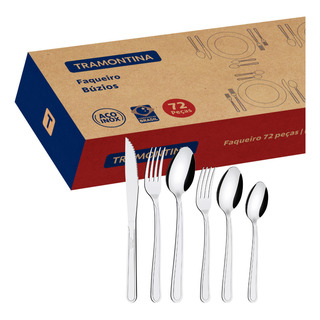 Faqueiro Tramontina Búzios 72 Peças Aço Inox Para Churrasco Faqueiro Tramontina Búzios 72 Peças Aço Inox Para Churrasco