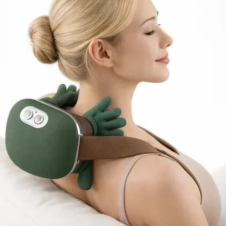 Massageador Pescoço Ombro Maozinha 3d Aquecimento Elétrico 127/220v Verde