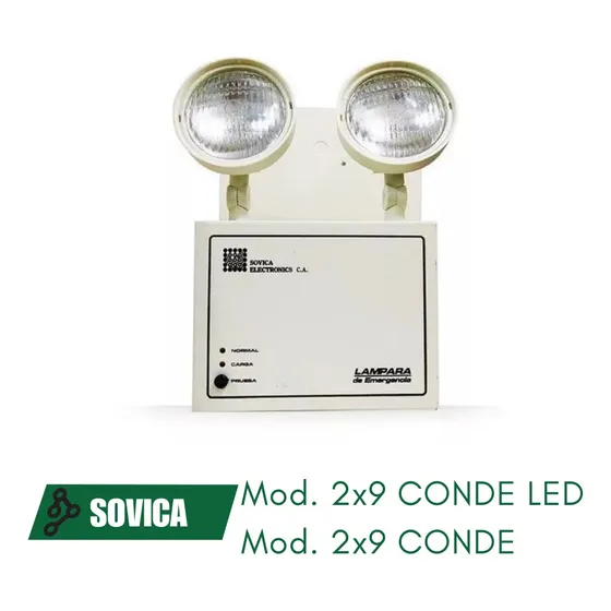 Lampara Emergencia Dos Faros 2x9 Conde- Sovica