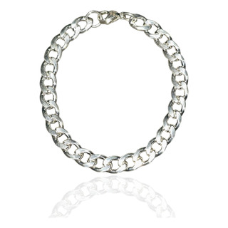 Pulsera Cubana De Plata Fina 925 20cm X 8mm Unisex Pulsera Cubana De Plata Fina 925 20cm X 8mm Unisex