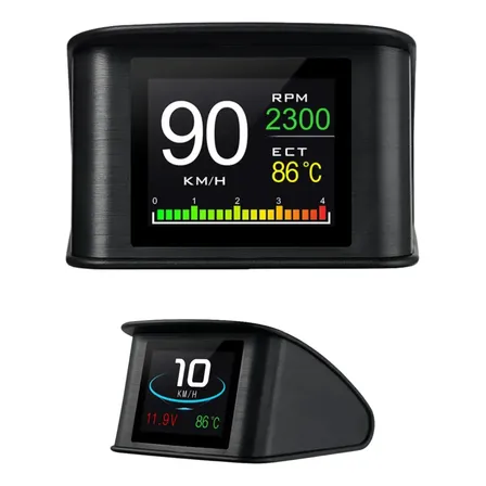 Hud Automotivo P10 Obd2 Velocidade Rpm Temperatura Digital Preto