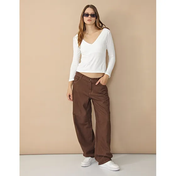 Pantalón Jean Baggy Zaira Jeans Mujer Largo
