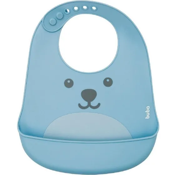 Babador De Silicone Gumy Com Pega Migalhas Azul Buba