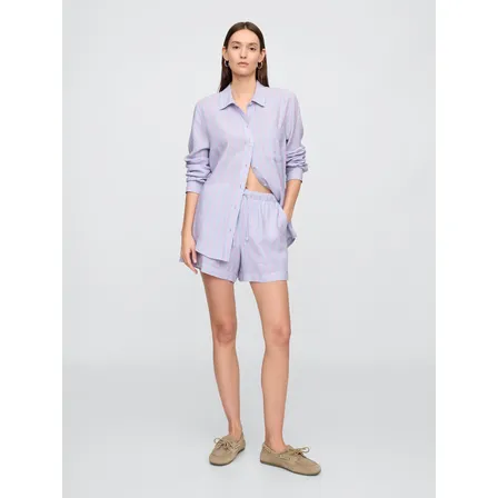 Short Mujer Gap 4  Lino Striped Morado