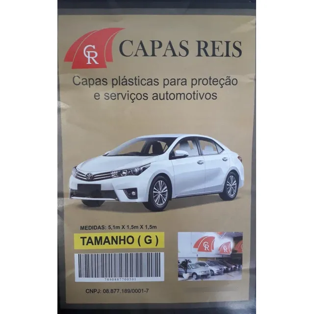 Capas Reis Plástica Tamanho G Sem Elastico  Transparente
