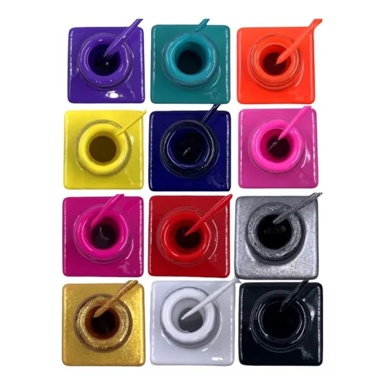 Coleção 3 Esmaltes Liner Pincel Fino Para Reversas