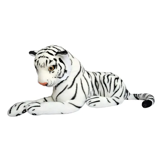 Mini Trigre Branco Realista Bichinho De Pelúcia Festa Safari
