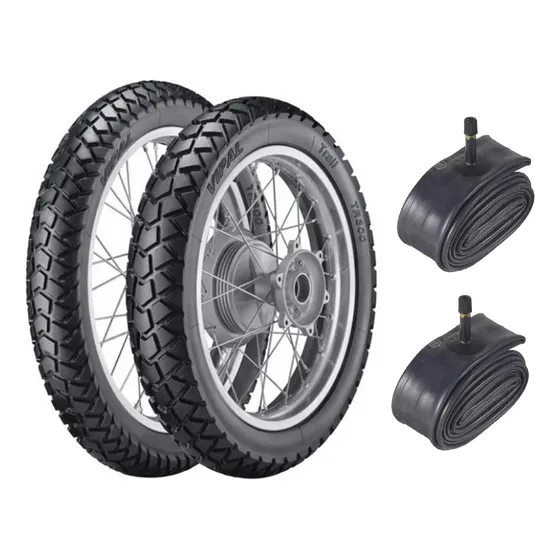 Par Pneu C Camara 110/90-17 90/90-19 Bros 125 150 160 Vipal 