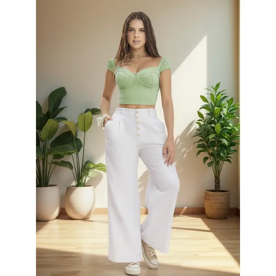 Pantalón Mujer Blanco Atypical 1496