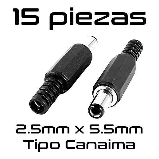 Conector Plug 2,5mm X 5,5mm Tipo Canaima Mini Ups 10 Piezas