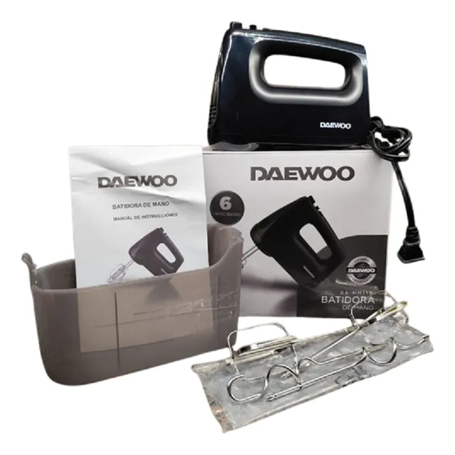 Batidora Manual Con Turbo Daewoo 6 Velocidades 4 Ganchos