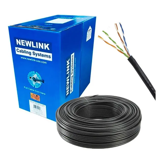 Cable De Red Utp Cat-5e Newlink - Caja 305m / Exterior Negro