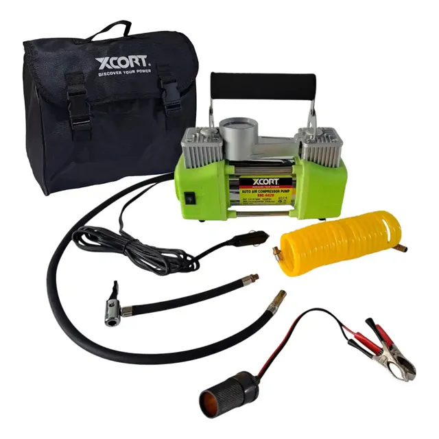 Compresor Aire 12v Doble Pistón Auto Moto Camioneta Xcort