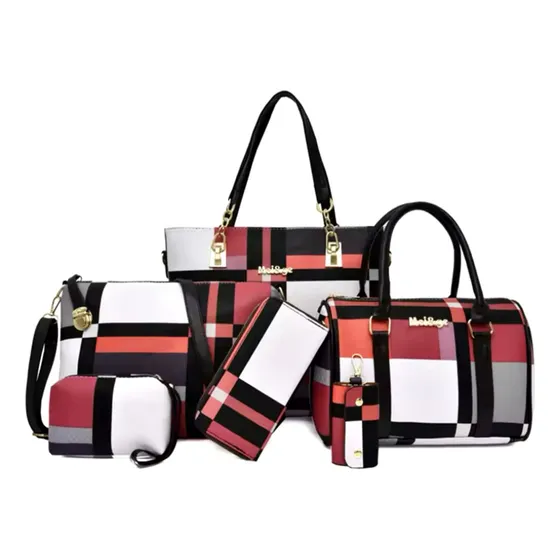 Cartera Bolso Set X 6 Piezas Premium Importado Moda Diseño