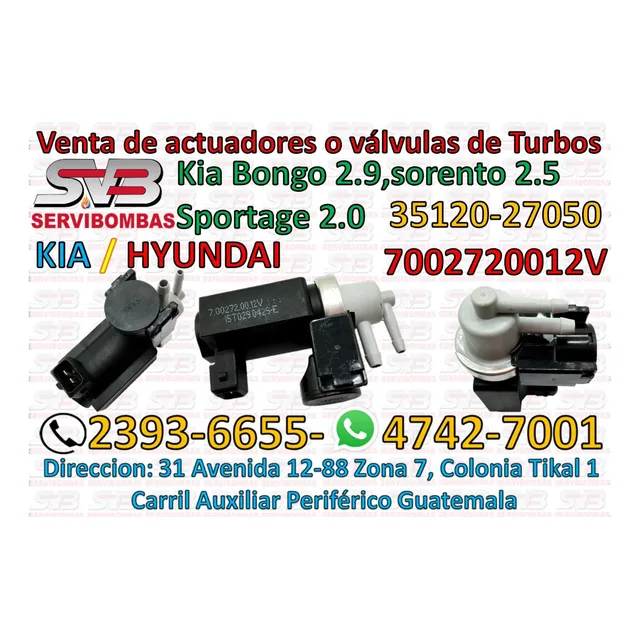 Electrovalvula O Valvula Solenoide De Vacio De Turbo Kia 