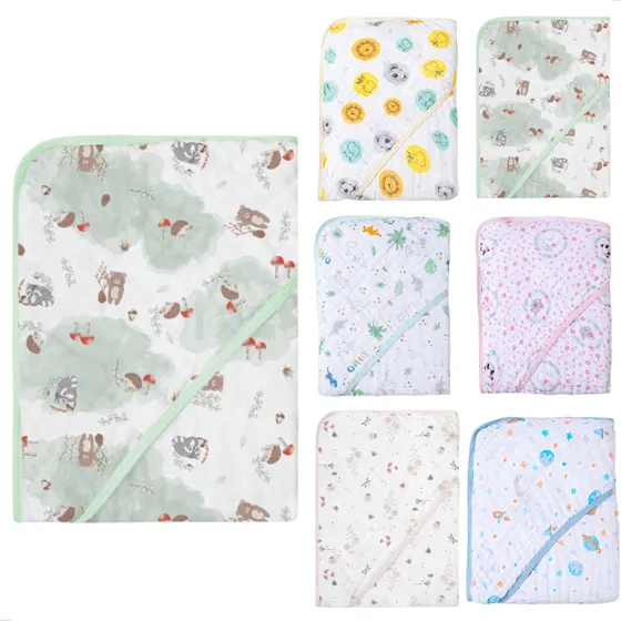Toalha De Banho Infantil Bebê Soft Capuz Fralda Algodão