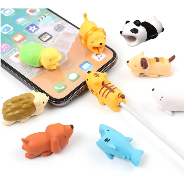 Kit Com 3 - Protetor Cabo Usb Carregador Bichinhos 