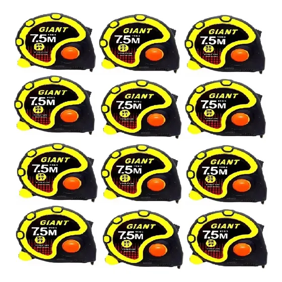 Cinta Metrica 7.5mts Con Clip Sujetador Metalico 12 Unidades