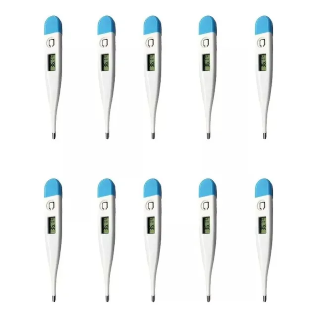 Termometro Digital Lcd Clinico Oral Axilar Tipo Pluma 10pzs