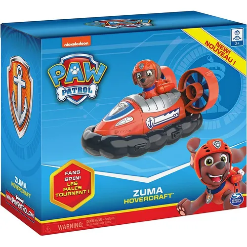 Muñeco Con Vehículo Zuma Hovercraft Paw Patrol Color Naranja