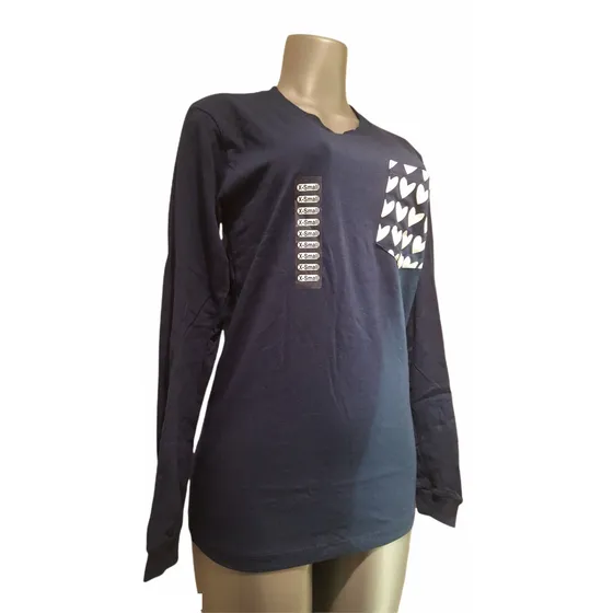 Franela Damas Lym Azul  Mangas Largas Talla Xs