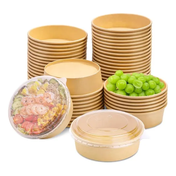 Envase Bowl 750 Cc C/tapa Ensaladas Comidas 50 Unidades