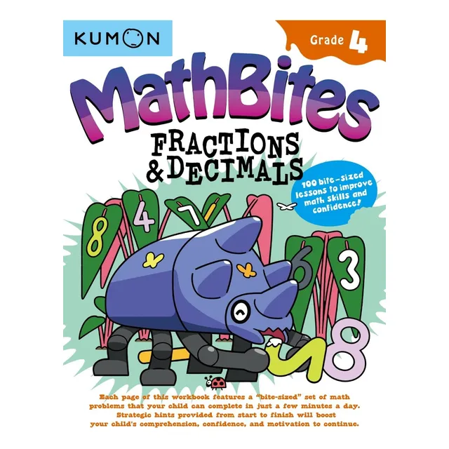 Libro Kumon Fracciones Y Decimales Grado 4 En Ingles Niños 