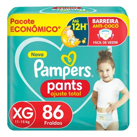 Fralda Pampers Pants Ajuste Total Xg, 86 Unidades