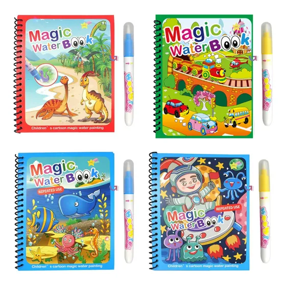 Libro Infantil Mágico Coloreable C/ Lapiz Recargable De Agua