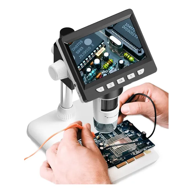 Microscopio Digital Con Pantalla De 4.3 Pulgadas Luz Led