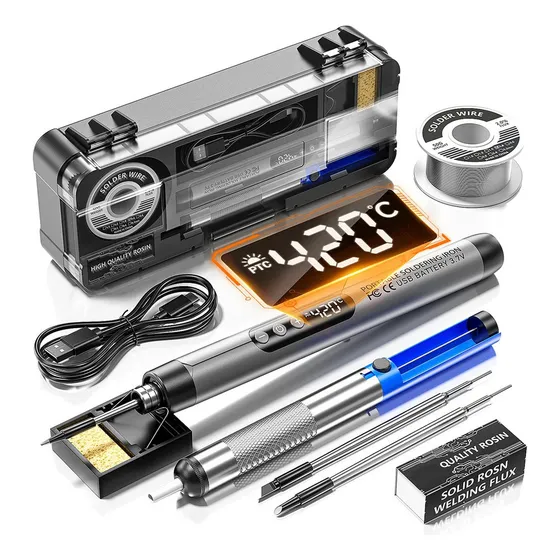 Ferro De Solda Digital Usb Sem Fio Com Temperatura Ajustável