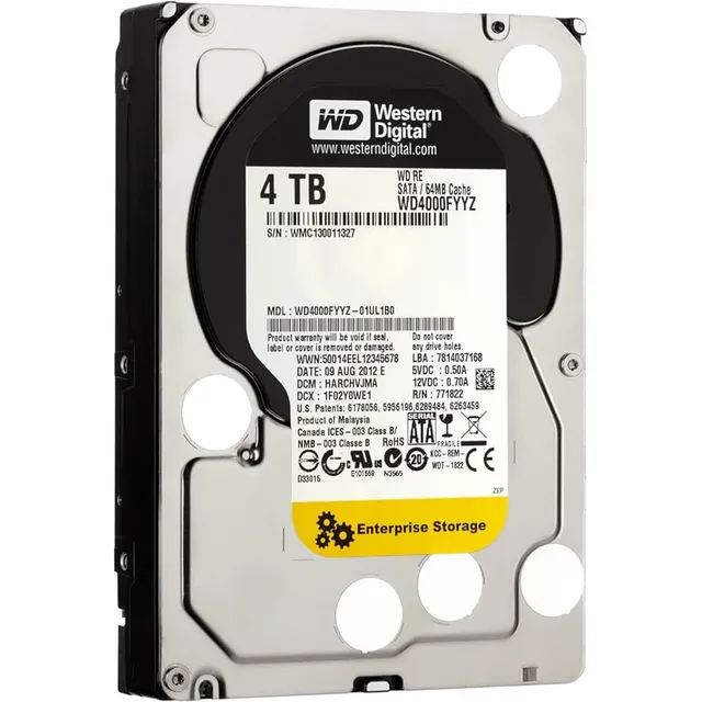 HD 4TB SATA3 Western Digital RE Enterprise - WD4000FYYZ (3,5pol, 6Gb/s, 7.200 RPM, 64MB Cache)