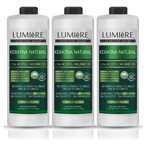 3 Alisados Sin Formol Keratina Termo Protector Cabello 750ml