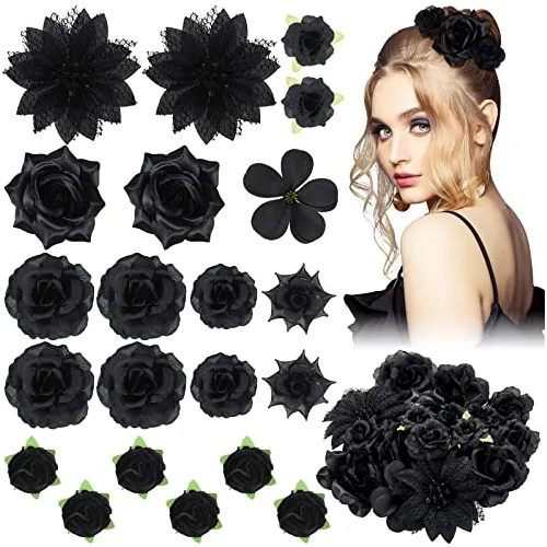21 Piezas De Pelo De La Flor Clip Rosa Pelo Clips W6h6z