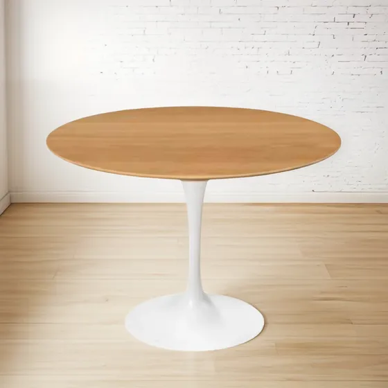 Mesa Redonda Tulip Madera 100 Cm Pata Central Nórdica
