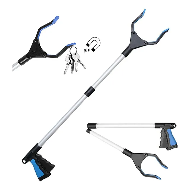 Bastón Con Pinza En Extremo Para Recoger Elementos, Plegable