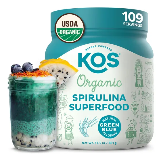 Espirulina Orgánica En Polvo Kos, Orgánica Certificada Por E
