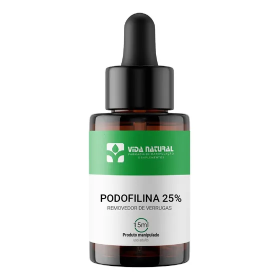 Podofilina 25% 15ml - Tratamento E Remoção De Verrugas E Hpv
