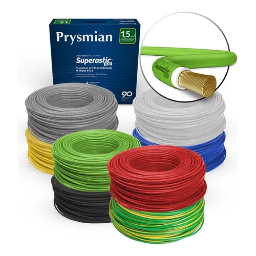 Cabo Flexível Prysmian Superastic 1,50mm 70g 750v Cores 100m