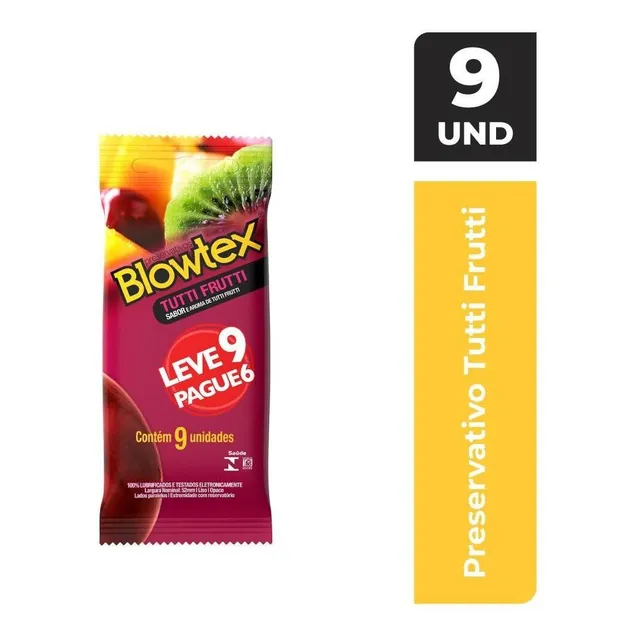 Preservativo Blowtex Tutti Frutti Leve 9 Pague 6 Unidades