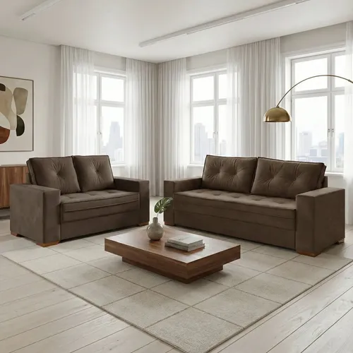 Conjunto De Sofá 2 E 3 Lugares Toquio | Parcelamento sem juros