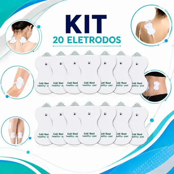 Kit 20 Eletrodo Autoadesivo Tens Fisioterapia Kit 20 Unid Massagem Gurumania