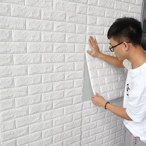 Revestimiento Placa Pared Autoadhesiva 3d Simil Ladrillo X 9