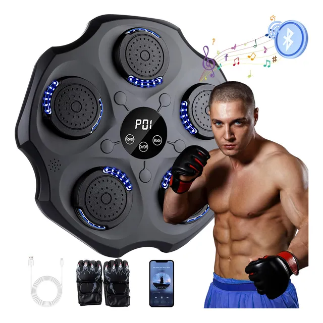 Maquina Boxeo Musical Montada Pared Para Entrenamiento Casa