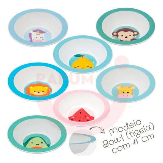 Prato Alimentação Infantil Pratinho Bowl Bebê Divertido Buba Cor Vermelho